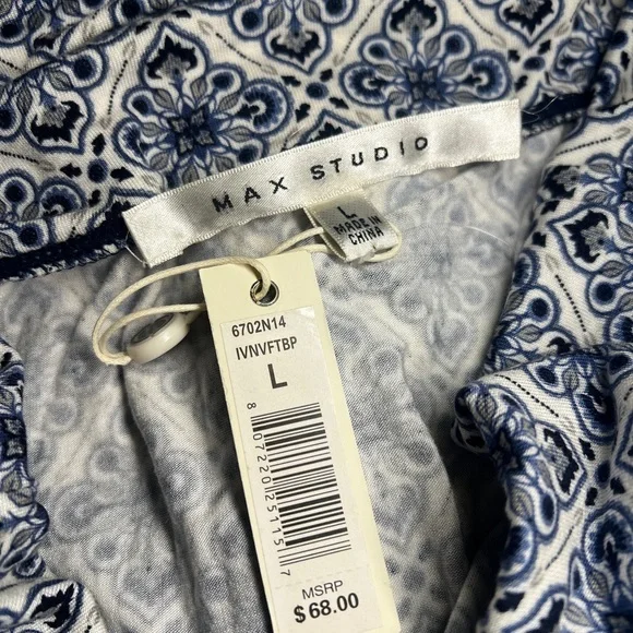 NWT Max Studio Navy and White Maxi Skirt - Size large - Picture 3 of 7